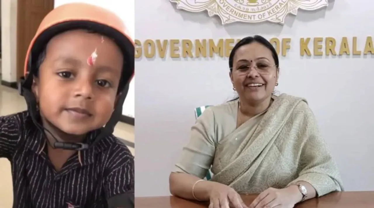 Minister veena george and child