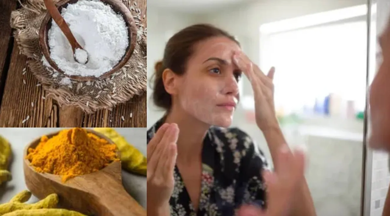 Rice flour face pack