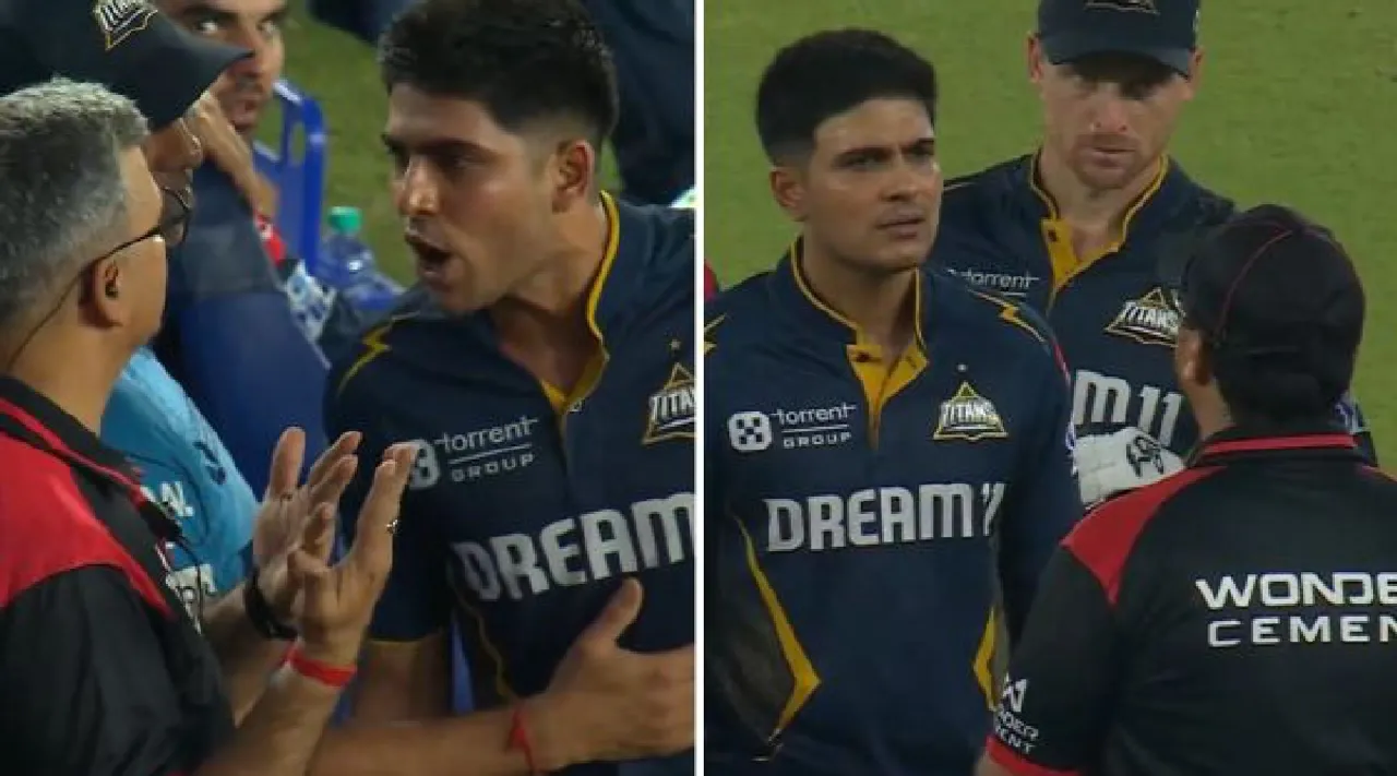 Video Shubman Gill loses cool in heated discussion with umpires during GT vs SRH match Tamil News