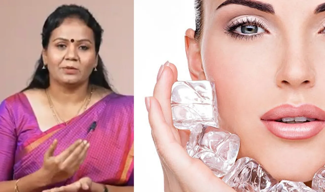 Ice cubes facial