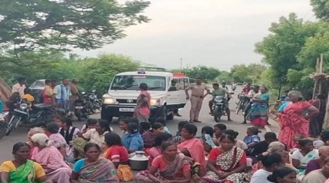 trichy water protest