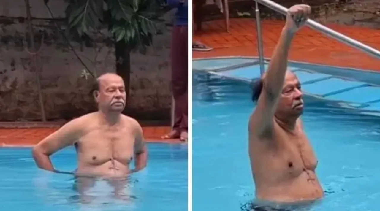 ramadoss swimming video