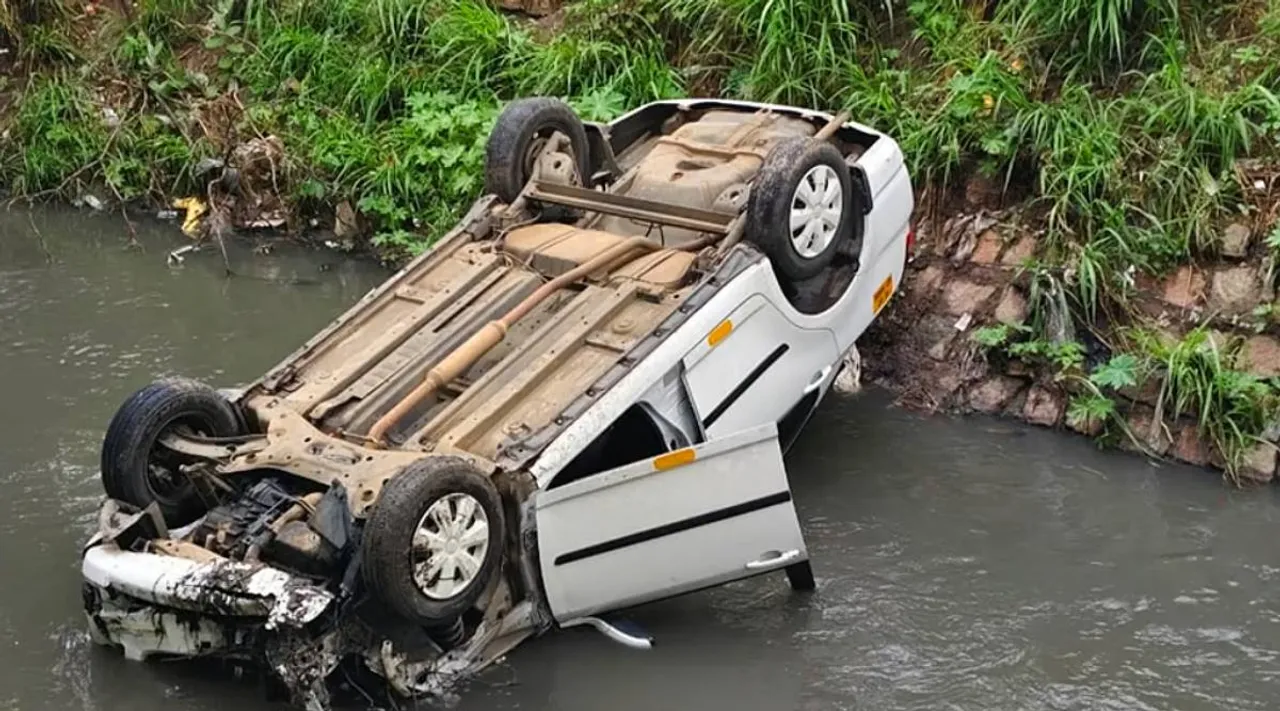 car overturned 