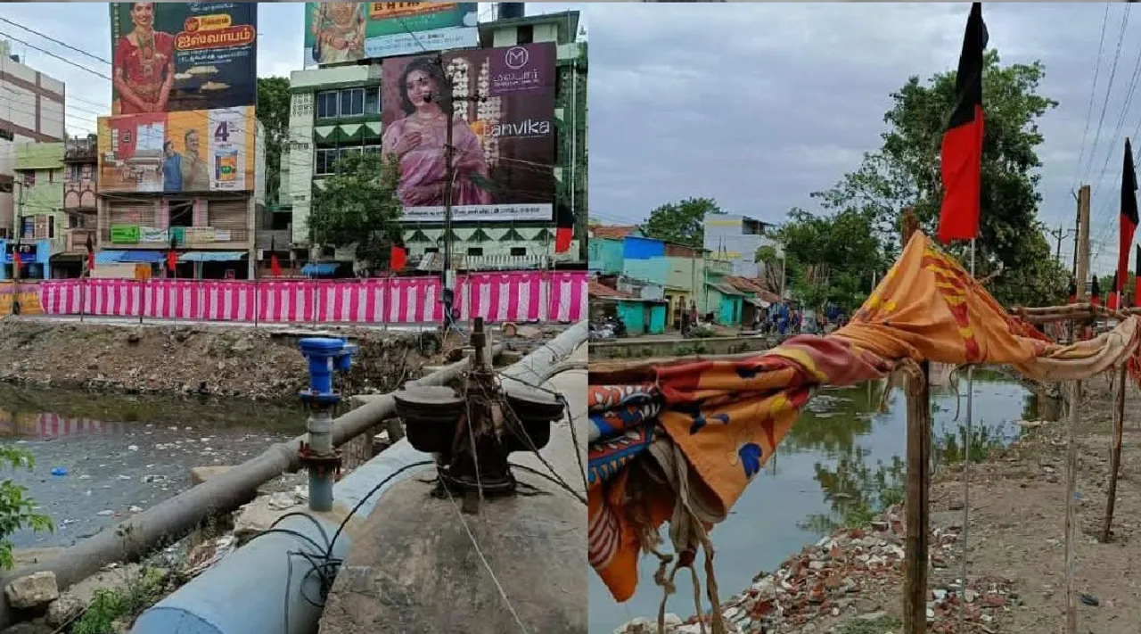 TN CM MK Stalin visit  Madurai Collector explains on sewer canal was covered with cloth Tamil News