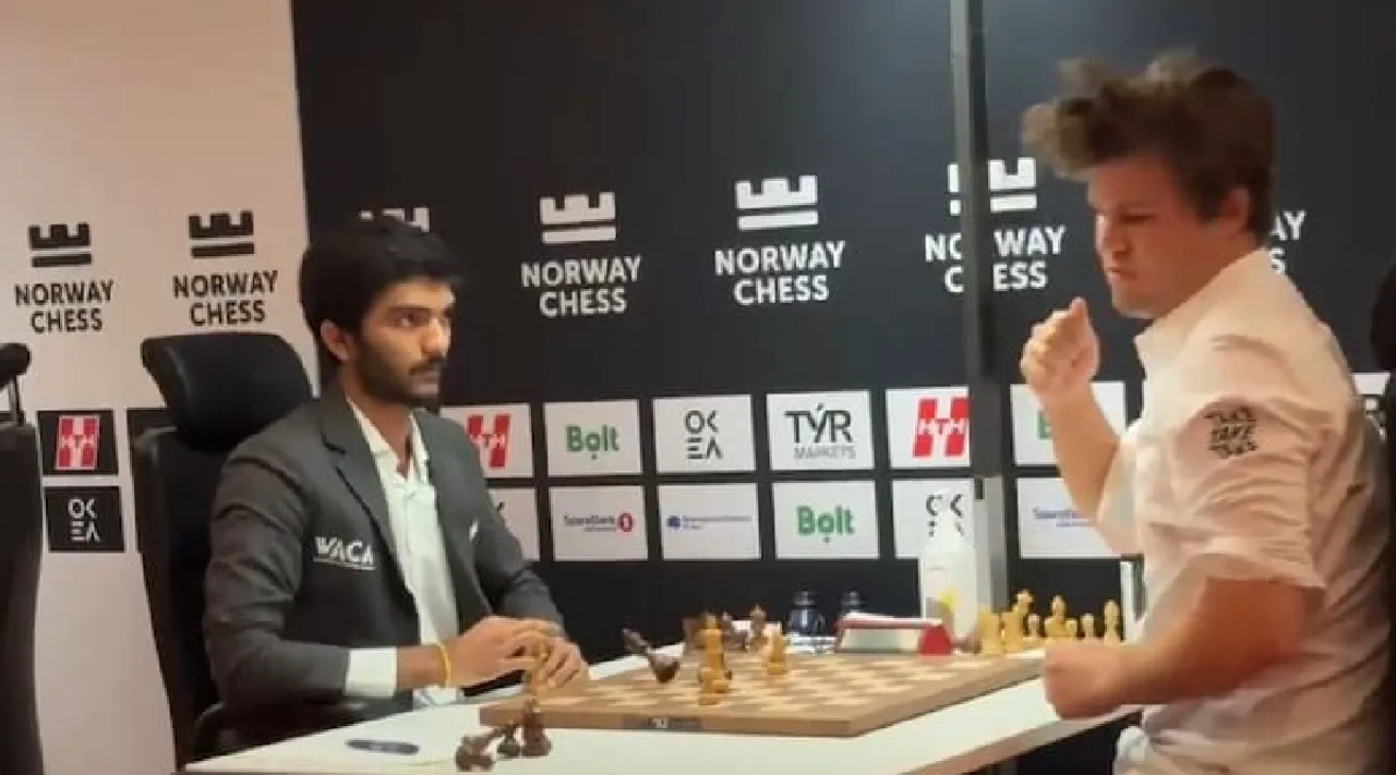 Video Gukesh win Magnus Carlsen Norway Chess Tamil News