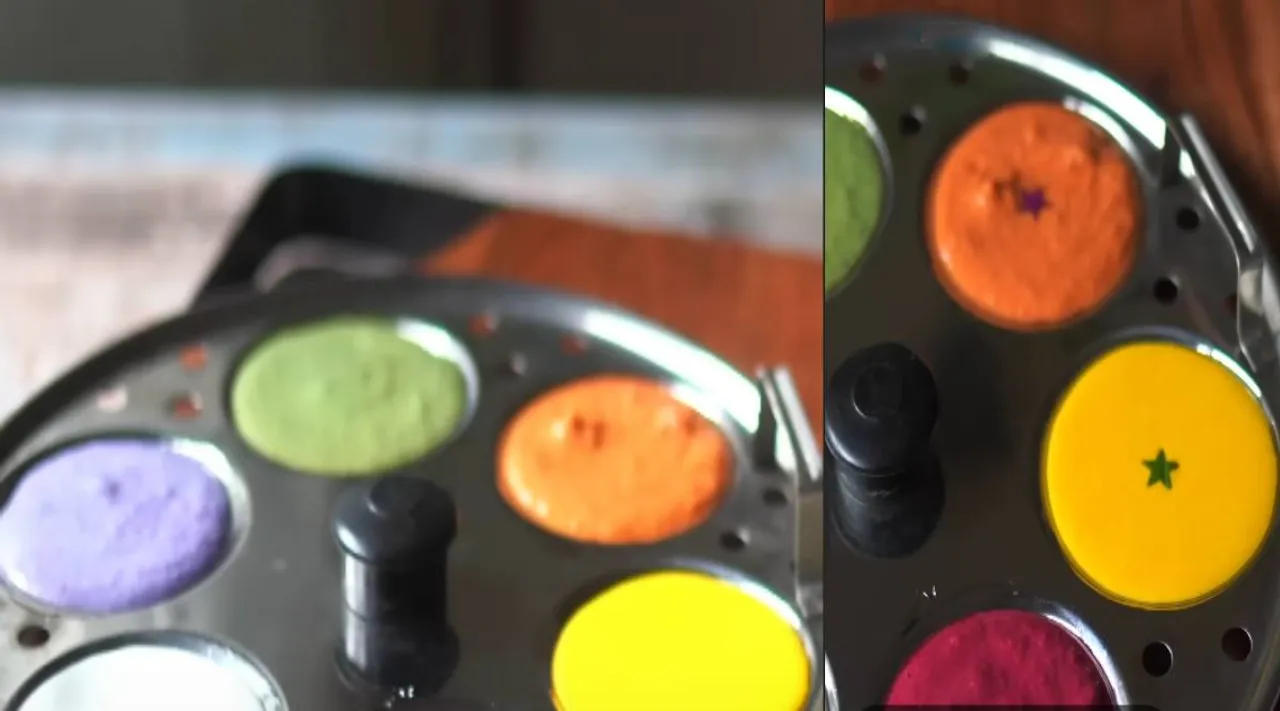 colourful idli making 