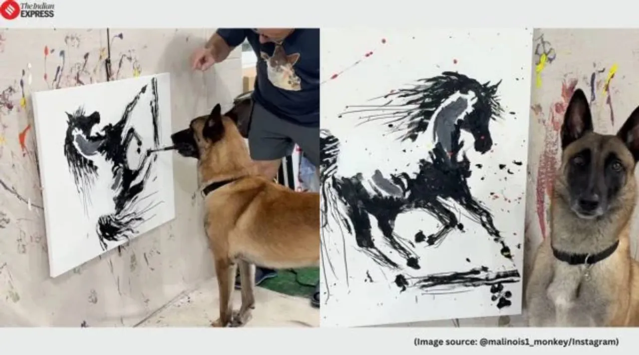 Monkey viral dog paintings