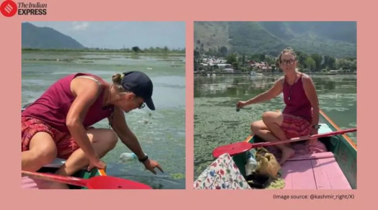 Dutch woman cleans Dal Lake