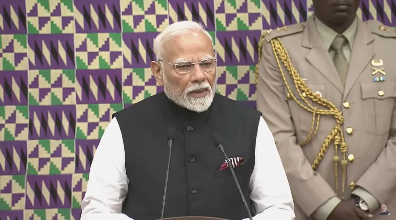 PM Modi addressing Ghana Parliament