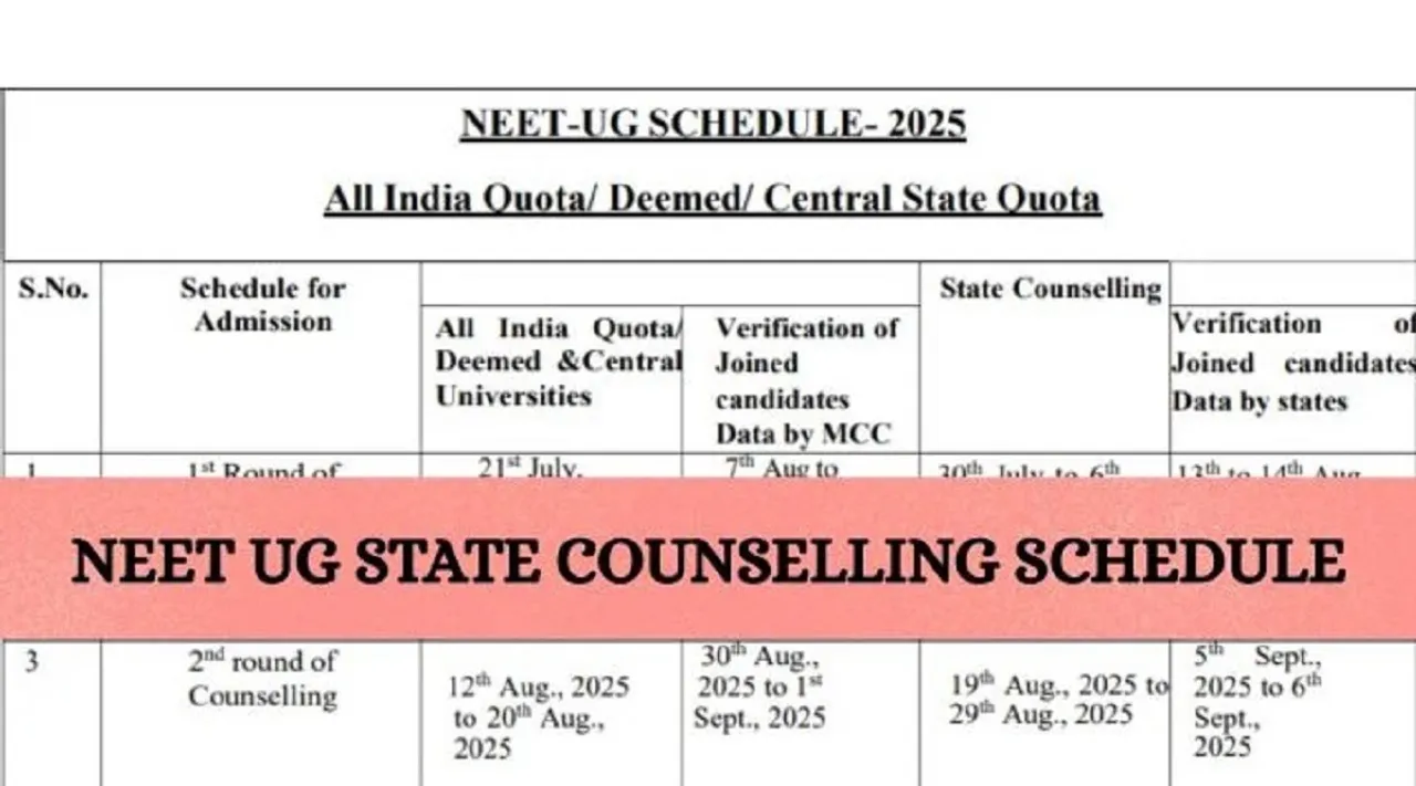 neet 2025 counseling schedule