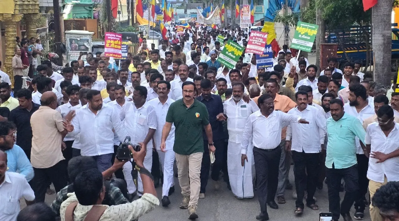PMK Headquarters secretary M Anbalagan statement on Anbumai Ramadoss 100 day yatra across Tamil Nadu Tamil News