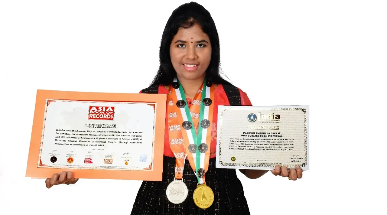Trichy woman becomes first asian to donate 300 litter Breast milk Tamil News