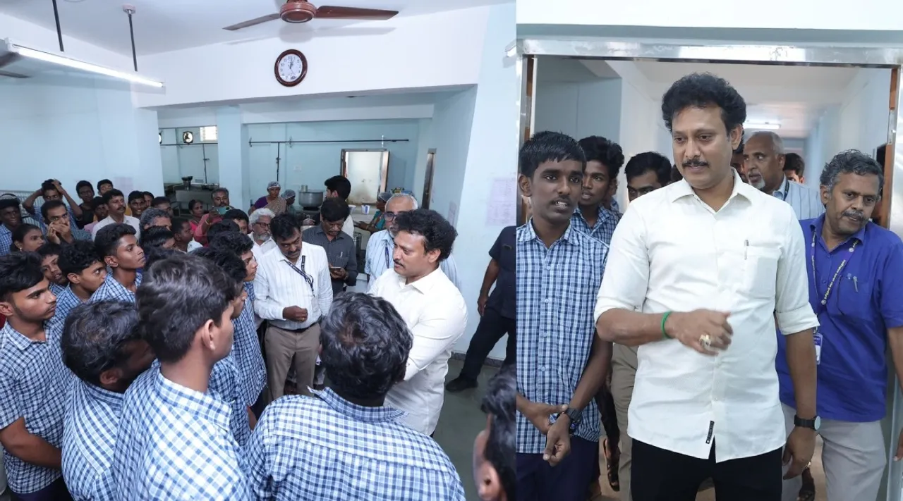 Anbil Mahesh Poyyamozhi visit Thiruverumbur Thuvakudi model school Tamil News
