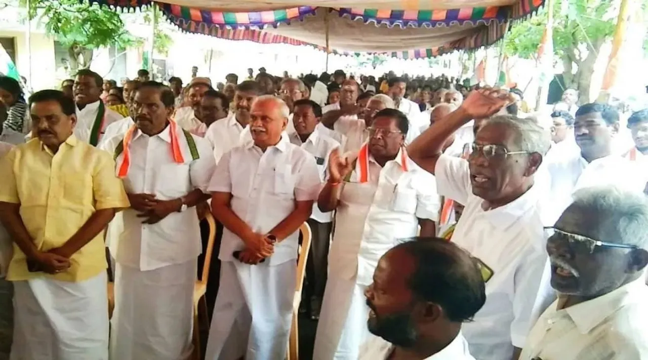 Narayanasamy protest