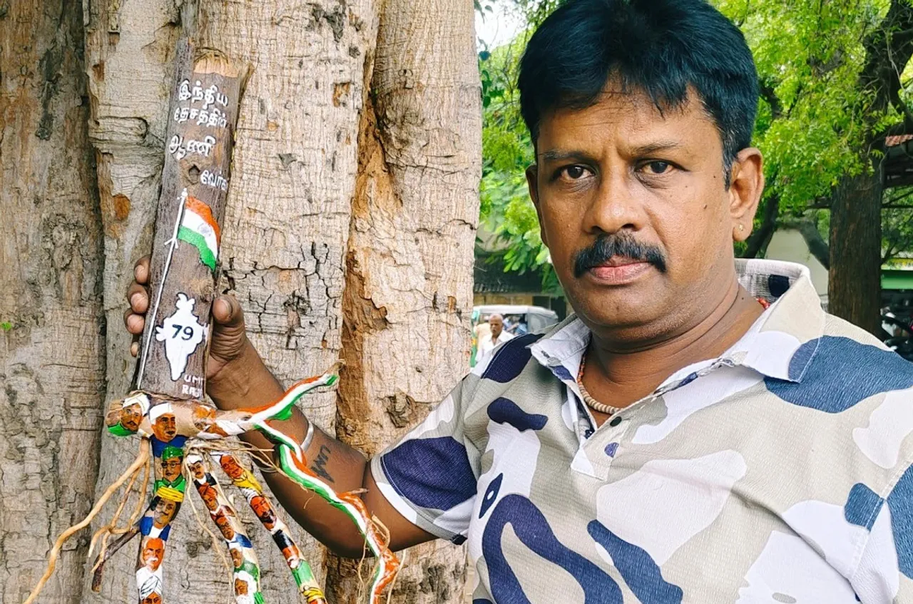 Coimbatore artist Independence Day creation