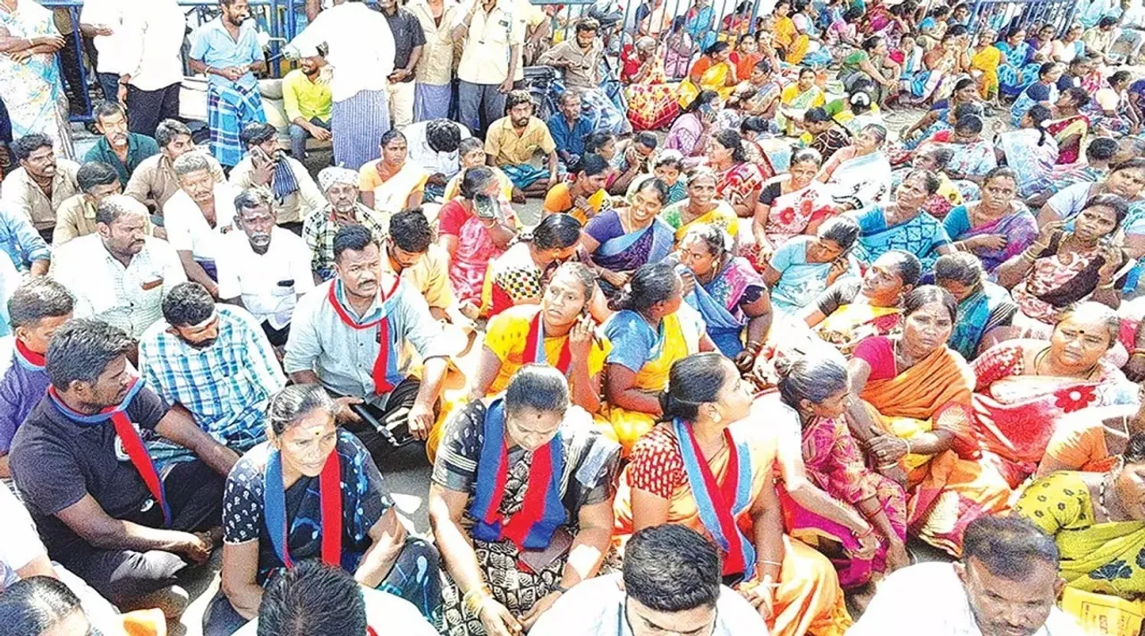 sanitary workers madurai protest post