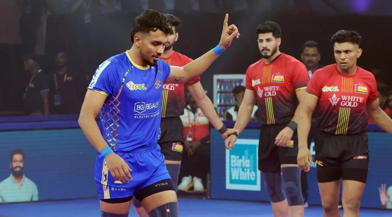 Arjun Deshwal Thalaivas Bengaluru Bulls PKL Season 12 Match 36 report in tamil
