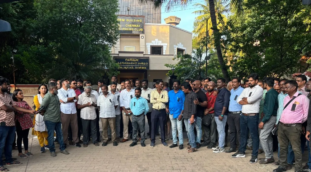 Chennai Journalists associations protest for blocking Puthiya Thalaimurai cable TV network Tamil News