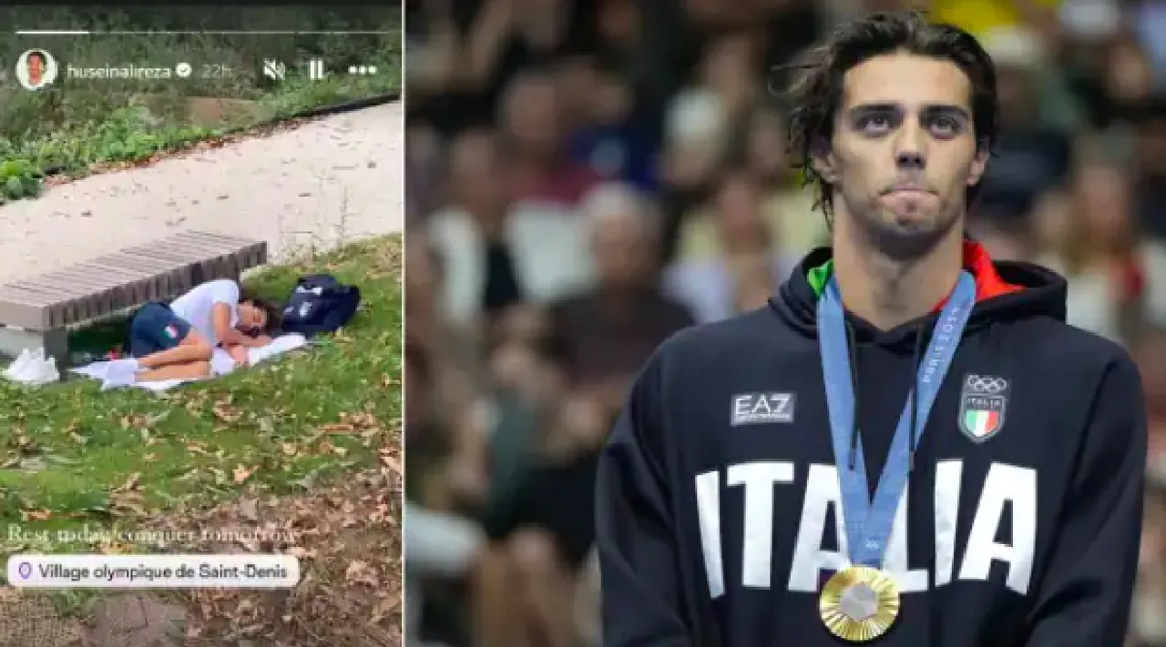 Olympic gold medalist Thomas Ceccon sleeps in park after complaining about appalling conditions at Games village in Paris Tamil News 