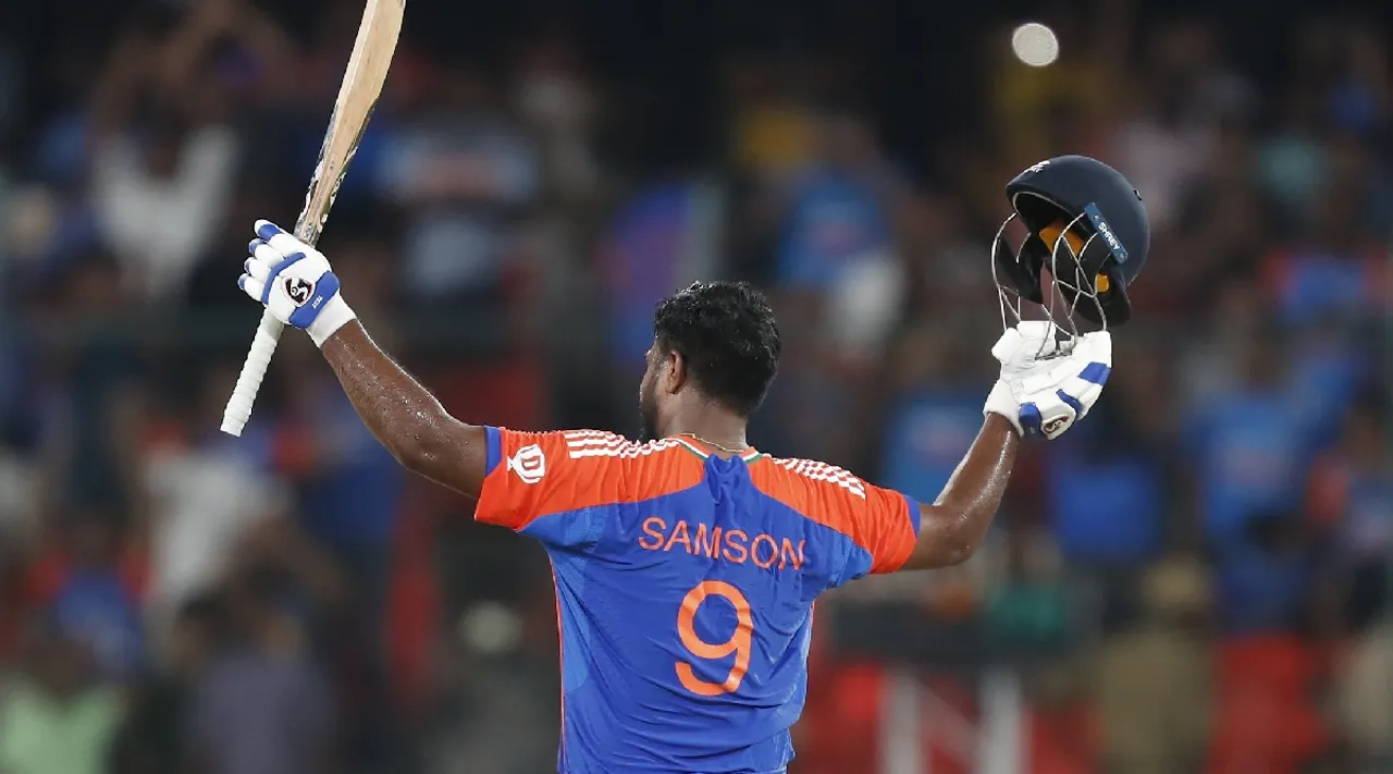 Watch Sanju Samson 5 Sixes Slams Maiden T20I Ton vs Bangladesh 3rd T20I Hyderabad Tamil News 