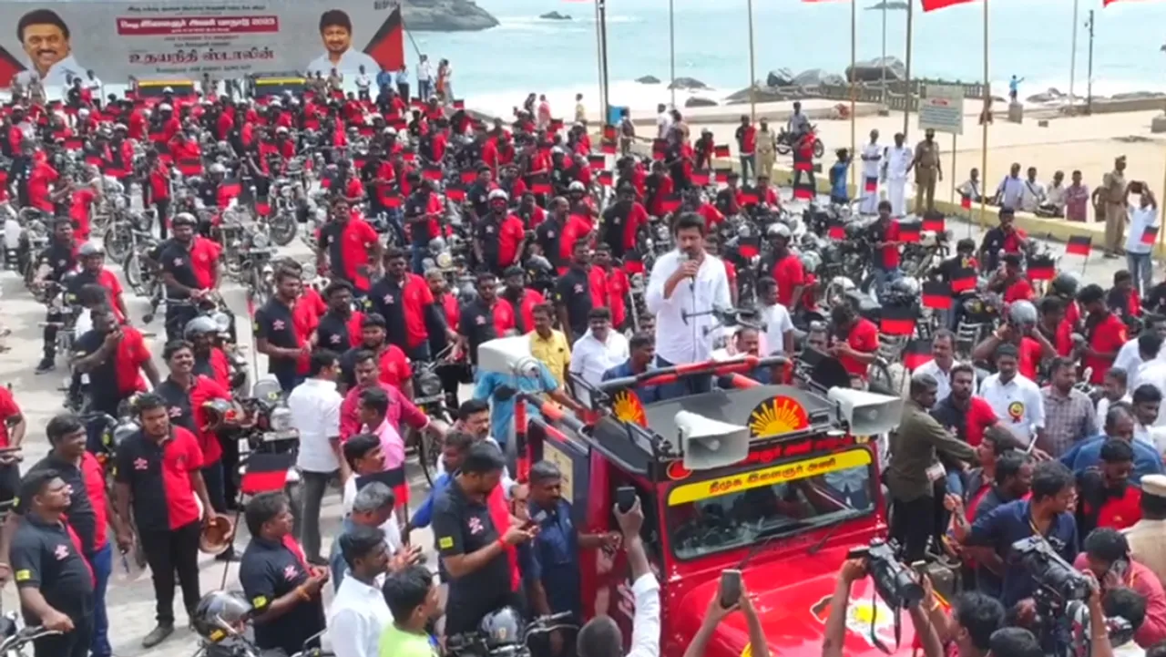 Udayanidhi Bike Ride in Kanyakumari