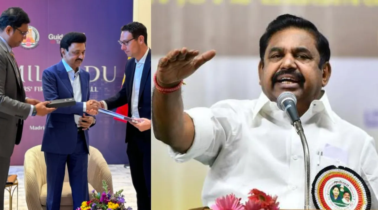 Edappadi Palanisamy question over TN CM MK stalin spain visit Tamil News 