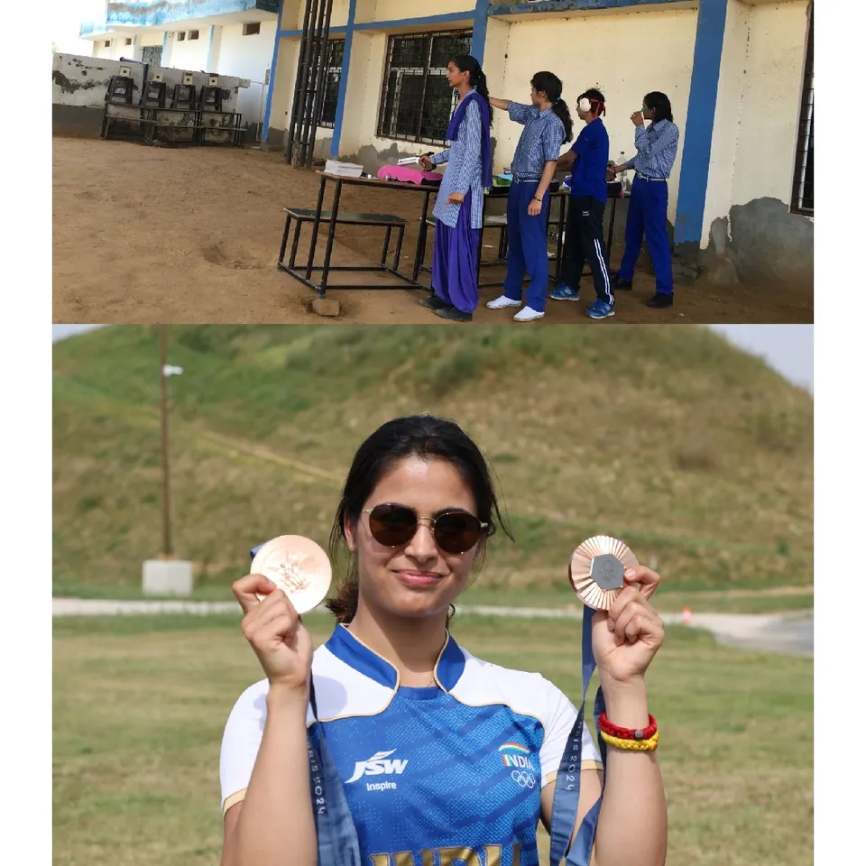 Manu Bhaker Paris 2024 medallist childhood pics Tamil News 