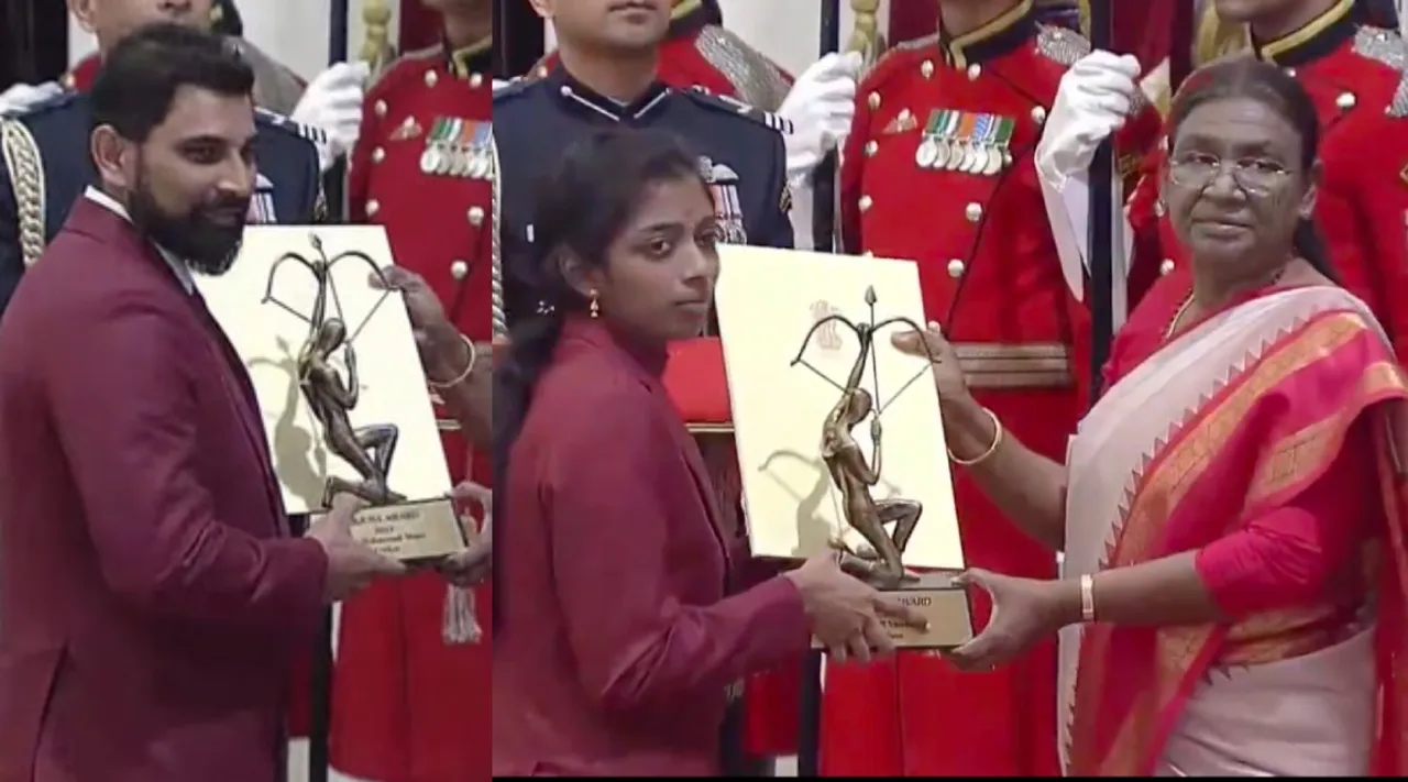 National Sports Awards Mohammed Shami R Vaishali and 24 other athletes receive Arjuna Award today Check full list here in tamil 