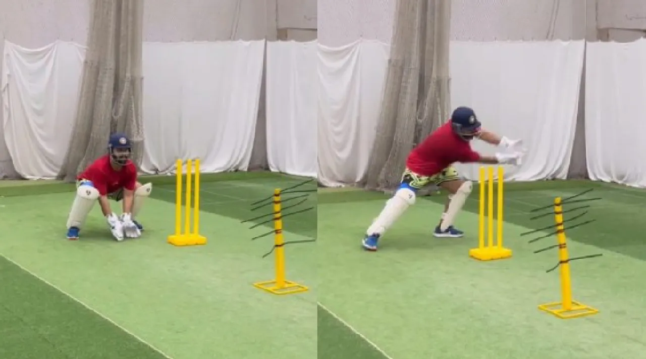 Video Rishabh Pant back to keeping stumps ahead of the IPL 2024 Tamil News 
