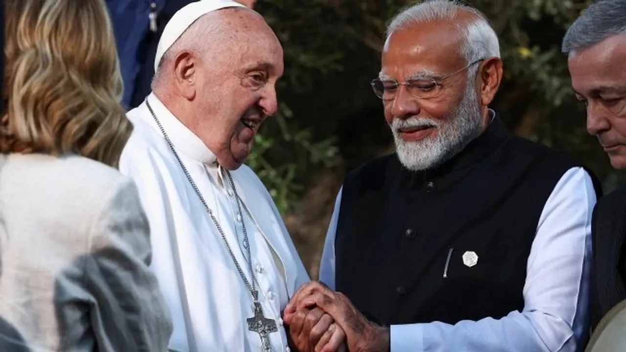 A Pope Modi tweet lands Congress Kerala in a soup Tweet deleted but with a rider