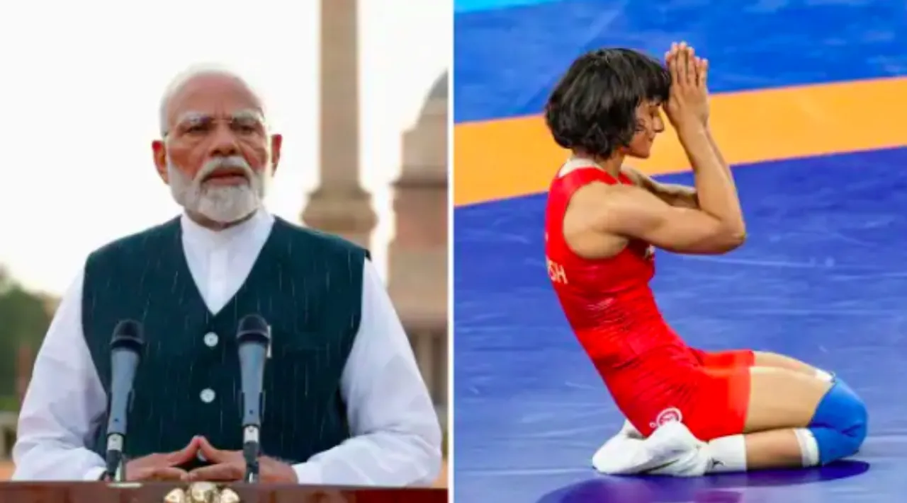 PM Modi reacts to Vinesh Phogats disqualification asks IOA president PT Usha to lodge protest Tamil News 