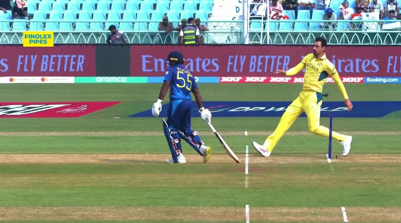 Mitchell Starc Warns Kusal Perera Of Mankading AUS vs SL WC 2023 Tamil News