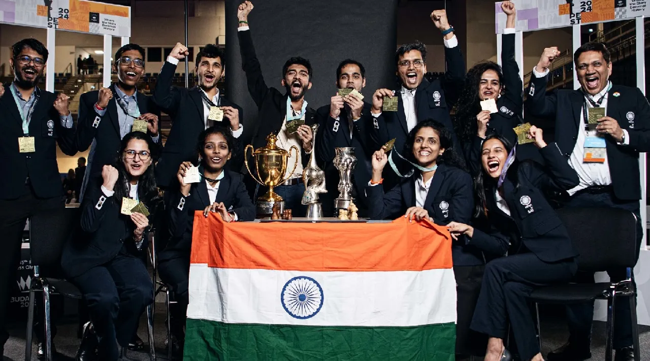 India Gold Medal Winning Chess Team players photos Tamil News 