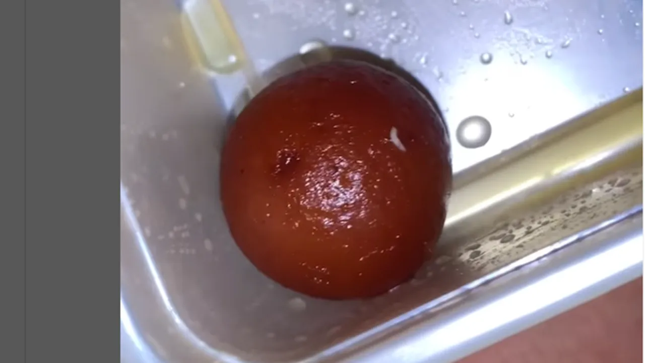 Gulab jamun bought in a store in Chennai is a wrinkled white worm