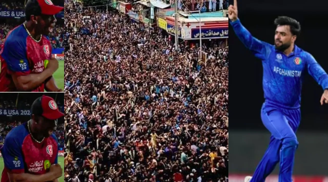 Dwayne Bravo rashid khan Afghanistan over Bangladesh T20 World Cup 2024 Fans celebrate Streets video Tamil News 