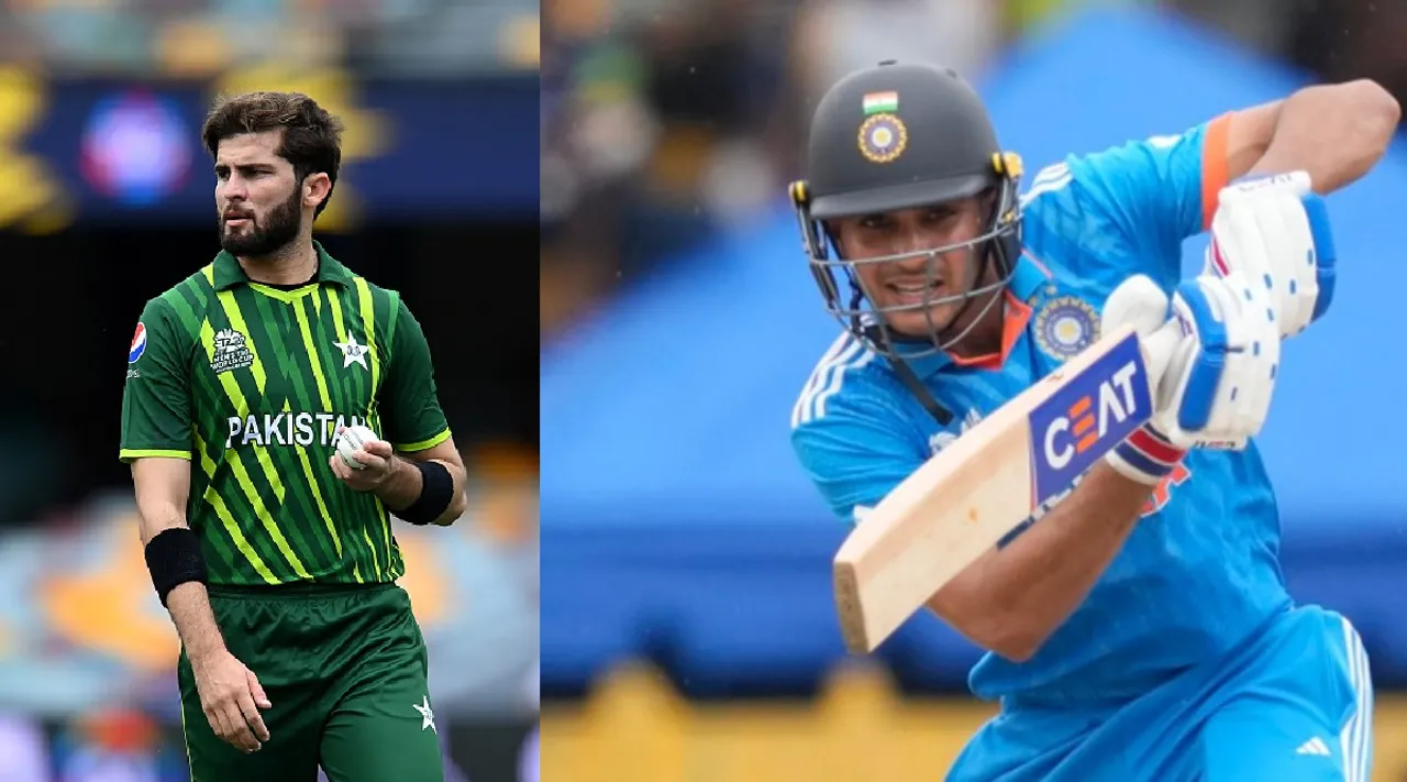 Shubman Gill hits Shaheen Afridi bowling 