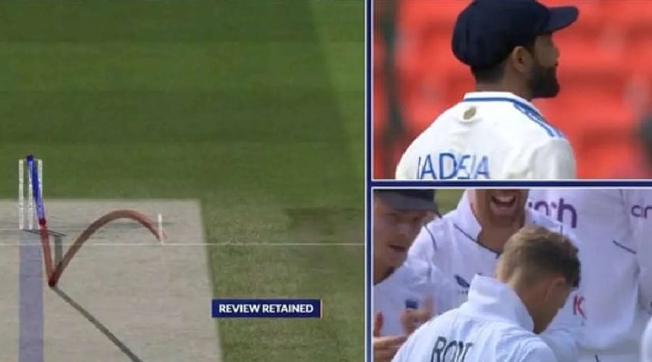 Ravindra Jadeja dismissal fans react DRS proves inconclusive IND vs ENG 1st Test Tamil News 