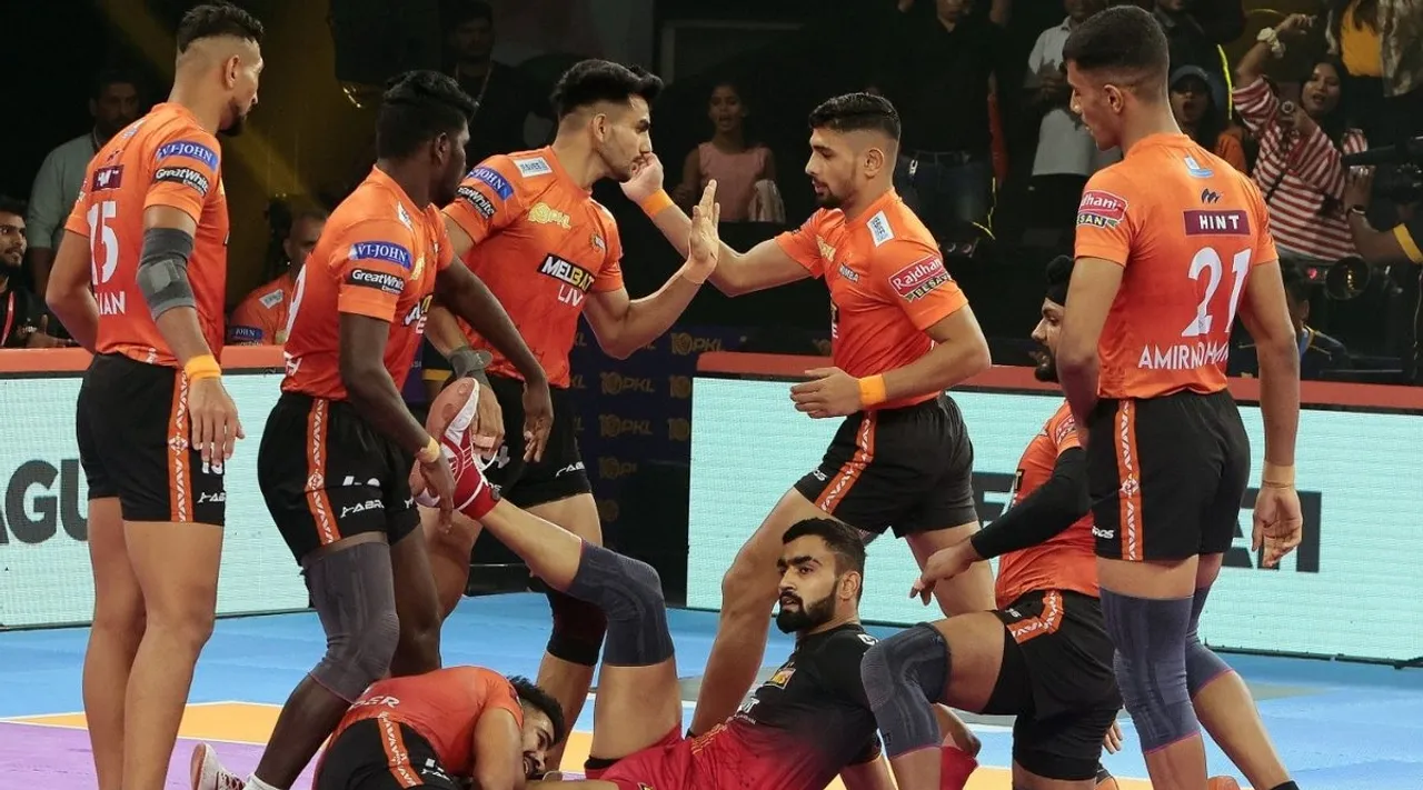 U Mumba vs Jaipur Pink Panthers and Telugu Titans vs Gujarat Giants Pro Kabaddi League Season 10 match updates in tamil  