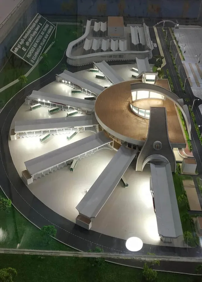 satellite images of the massive bus terminals 