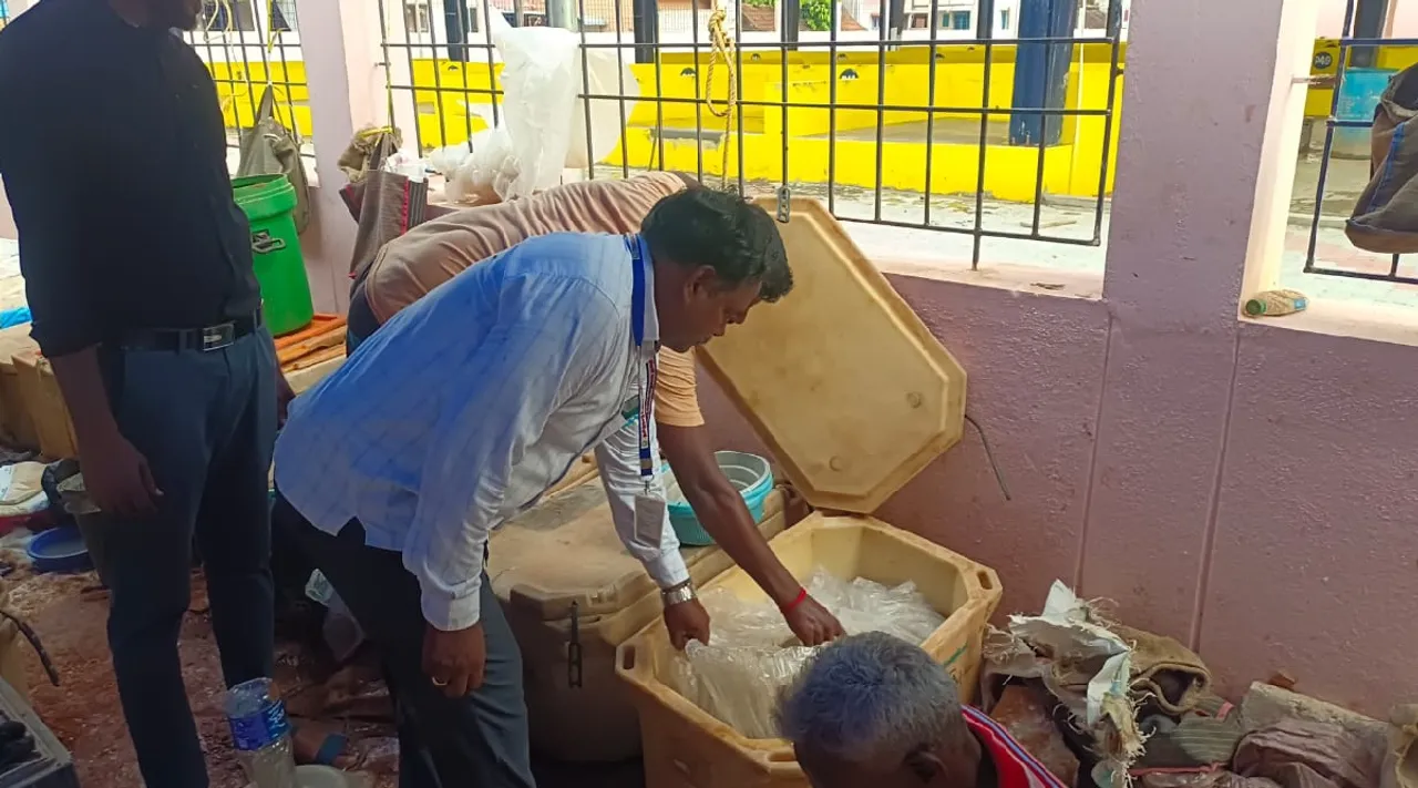 Sivagangai 8 kg of rotten fish seized from weekly market