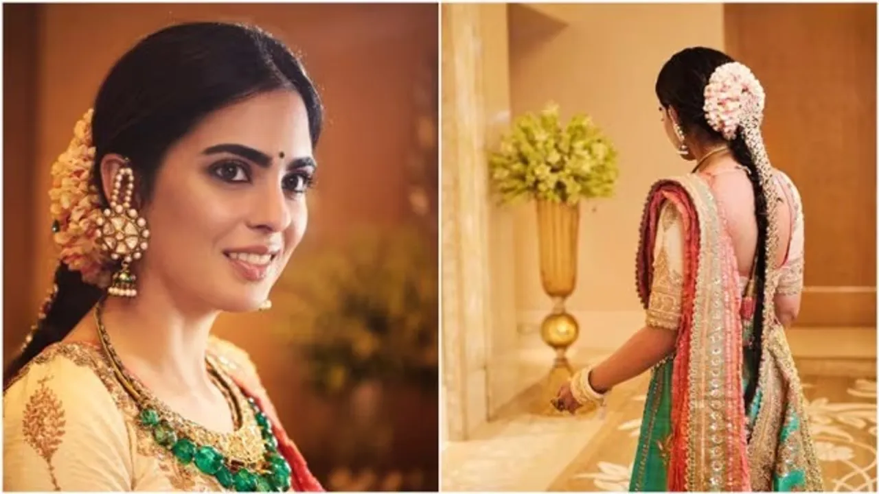 Isha Ambani embraces Tamil tradition with jadai hairstyle at Anant Radhika wedding festivities