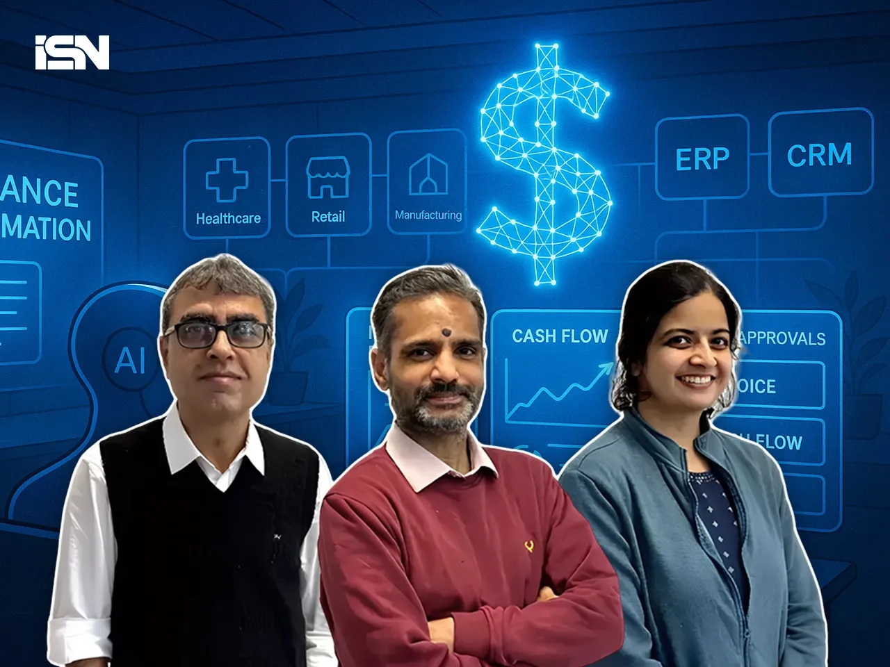 (L-R) Rajeev Pathak, Niyati Chhaya, Ram Jayaraman, Co-founders, Hyperbots