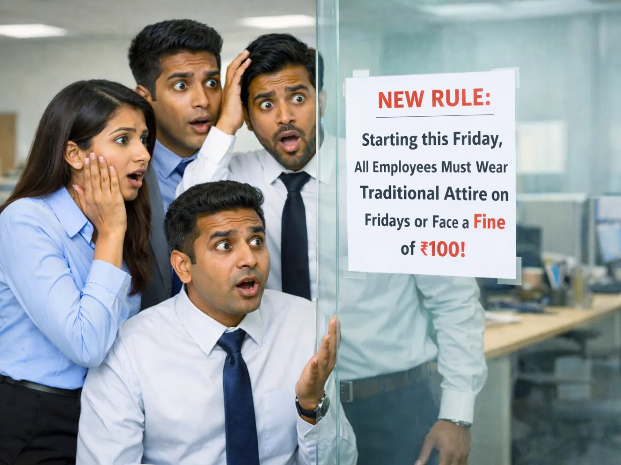 'Rs 100 fine if you don't dress traditional on Fridays HR email leaves employees stunned