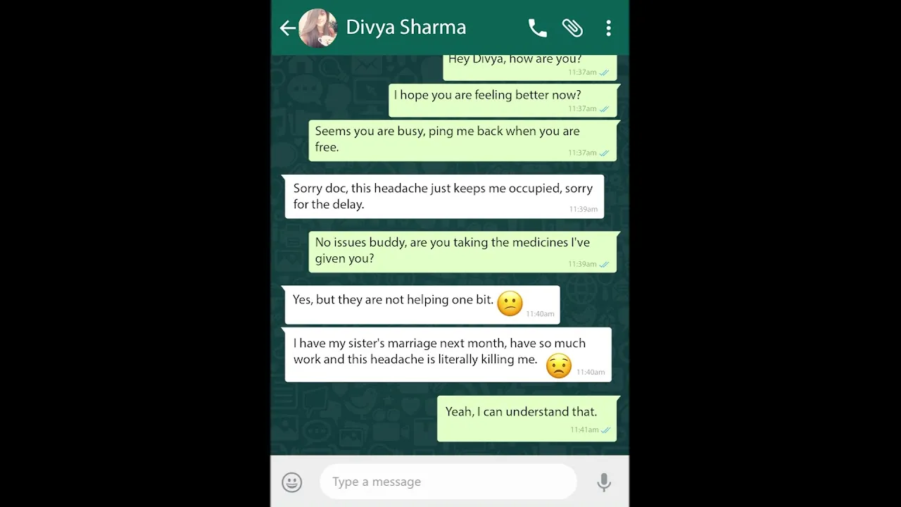 Whatsapp Conversation: Cancer Patient And Doctor