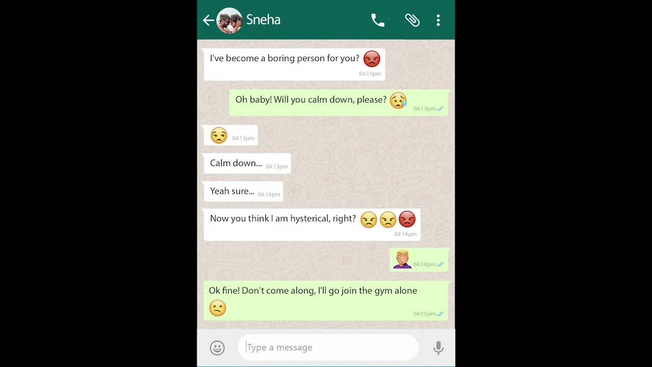 Whatsapp Conversation: Every Couple Fight Ever