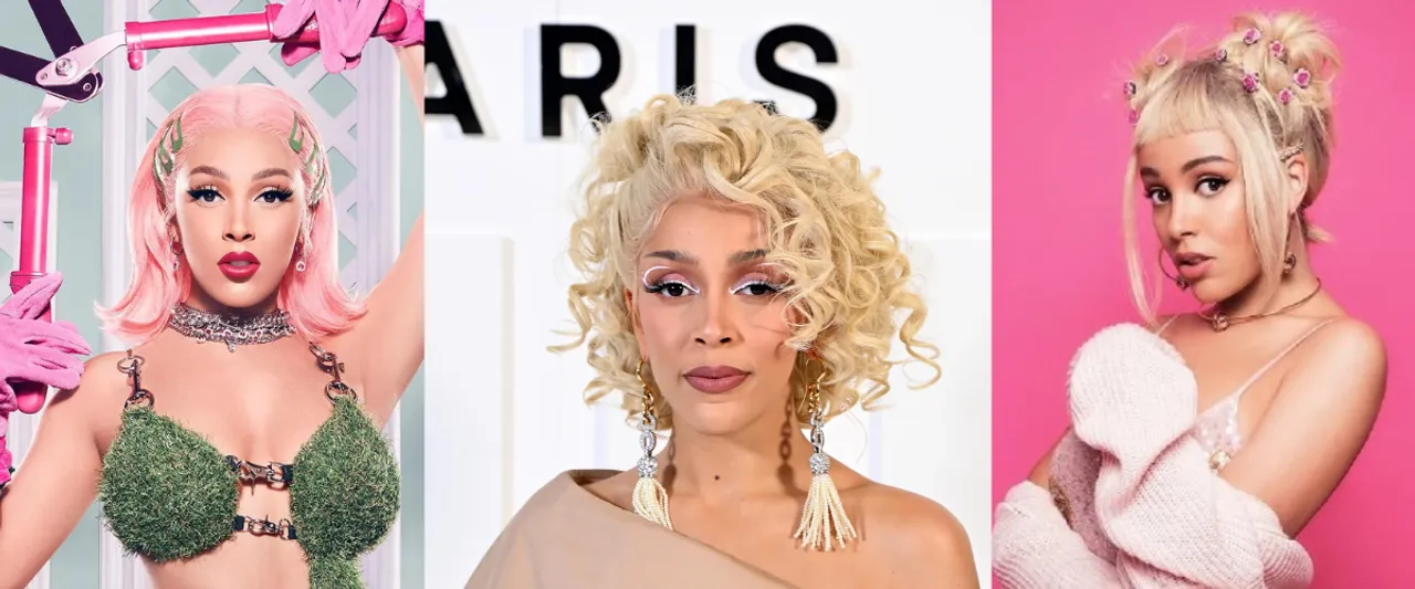 Doja Cat Gets Her Face And Arms Painted For Paris Fashion Week