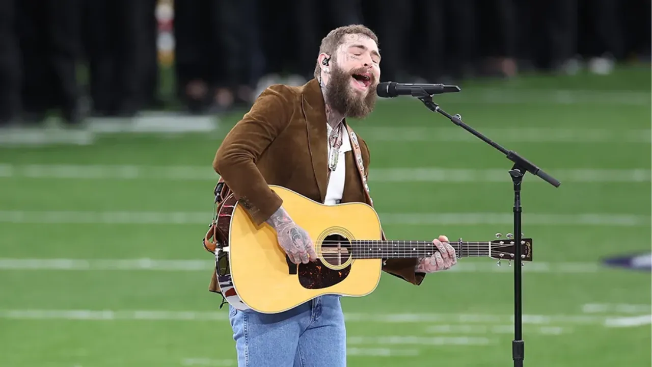 Post Malone Mesmerizes With Performance of 'America the Beautiful' at 2024 Super Bowl