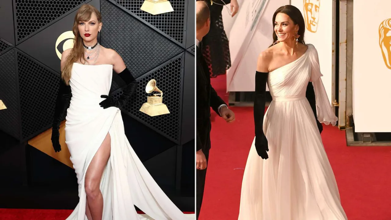 Taylor Swift's 2024 Grammys Outfit Channels Kate Middleton's BAFTA Elegance