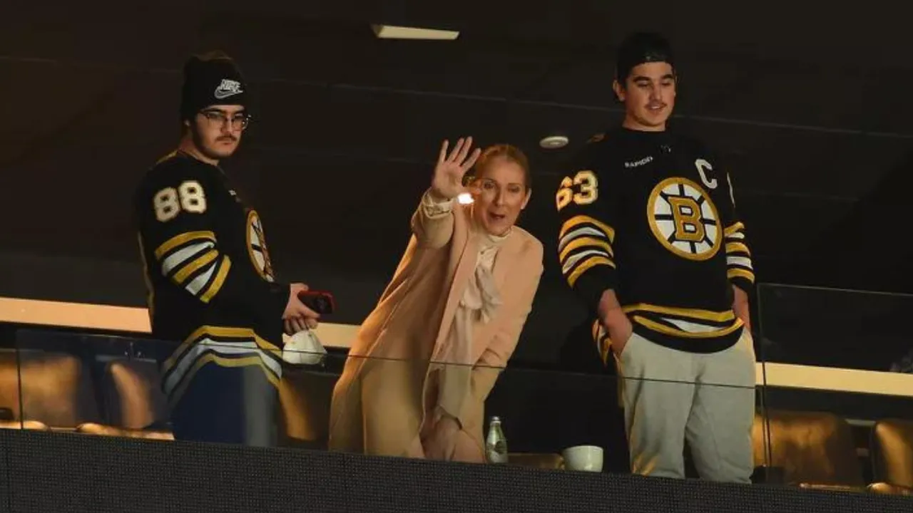 Céline Dion Vibes to Bon Jovi at NHL Game Appearance With Sons