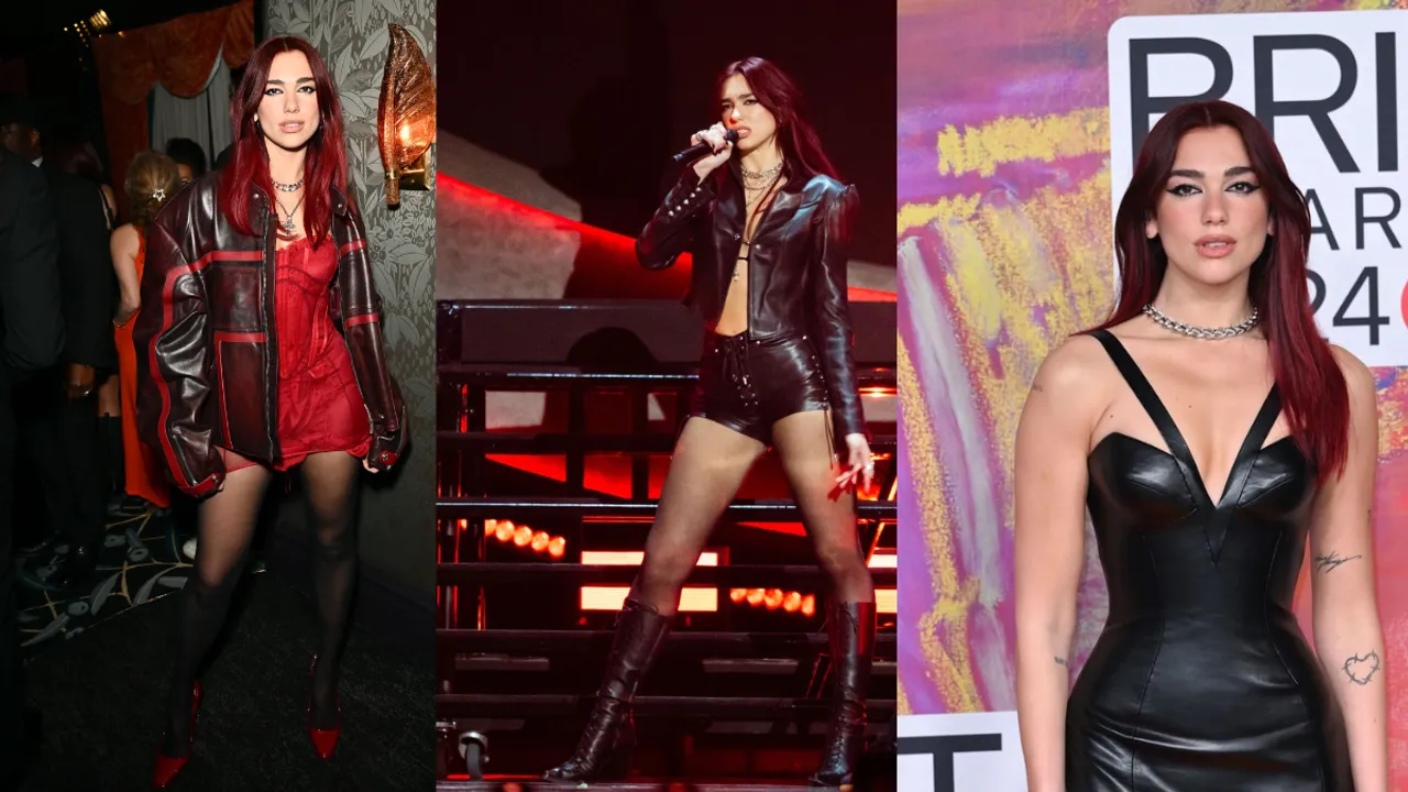 Dua Lipa Rocks The Stage With Three Black Leather Outfits at The BRIT Awards 2024